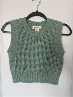 Jessica Simpson Sage Green Knit Cropped Sweater Tank